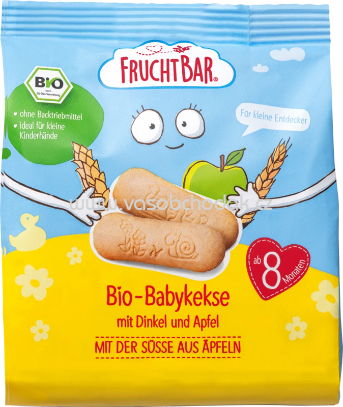 FruchtBar Bio Babykekse mit Dinkel und Apfel, ab 8. Monaten, 100g