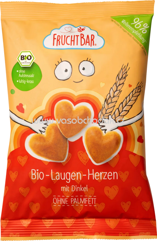 FruchtBar Bio Laugen Herzen mit Dinkel, ab 3 Jahren, 90g