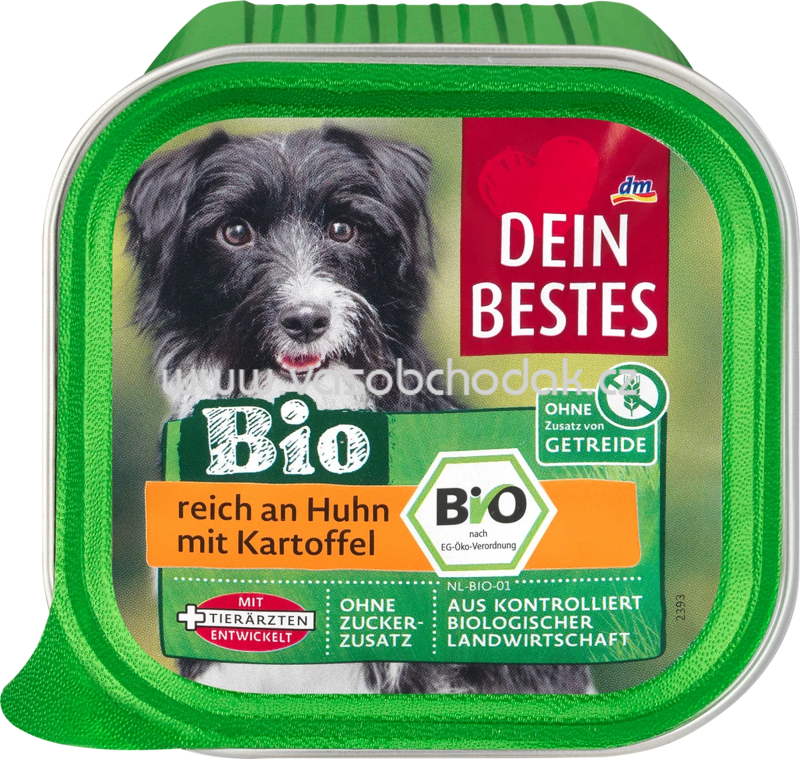 Dein Bestes Nassfutter Hund Bio reich an Huhn mit Kartoffel, 150g