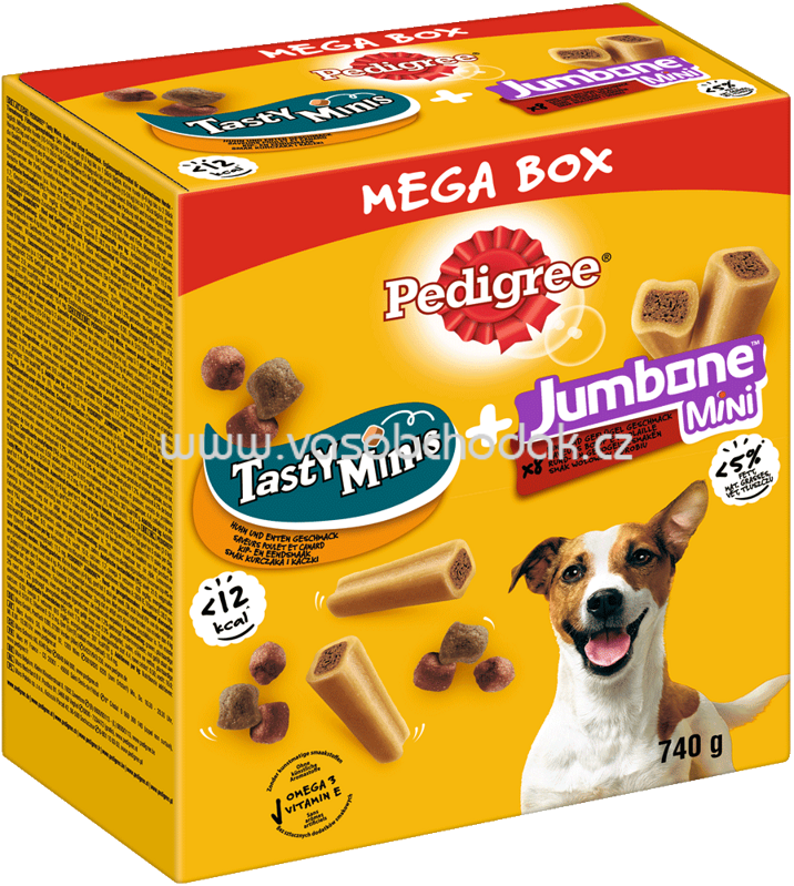 Pedigree Mega Box Snacks mit Tasty Minis & Jumbone Riesenknochen Mini, 740g