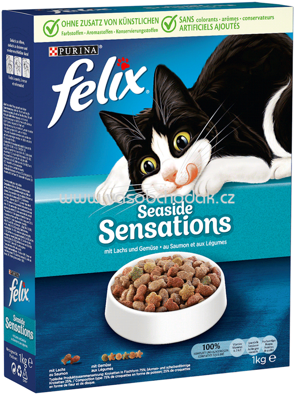 Purina Felix Seaside Sensations mit Lachs und Gemüse, 1 kg