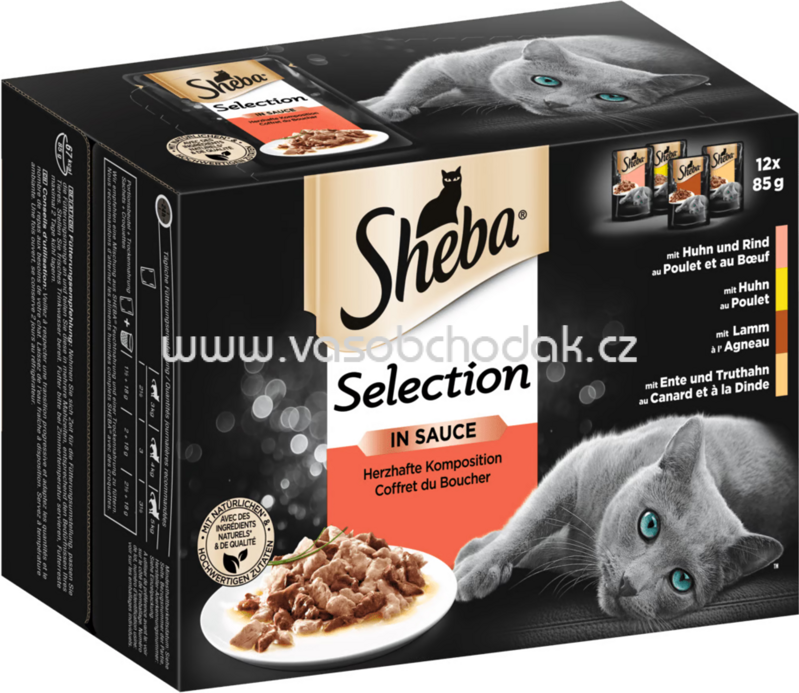 Sheba Portionsbeutel Selection in Sauce Herzhafte Komposition, 12x85g