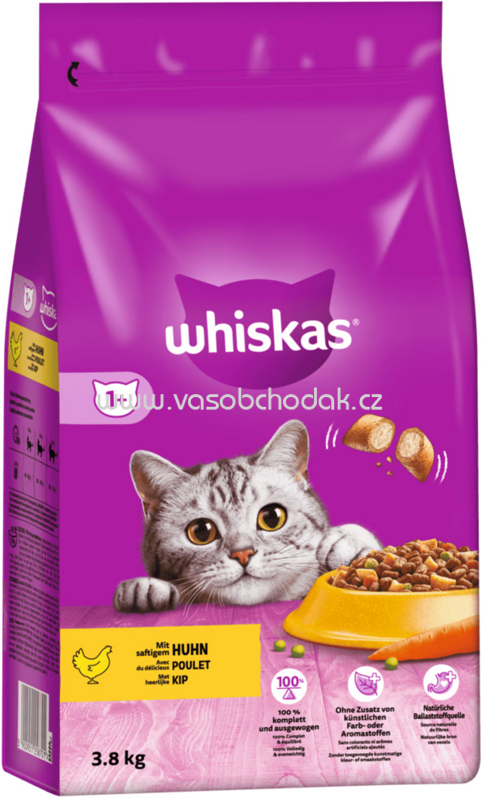 Whiskas Trockenfutter mit Huhn, 3,8 kg