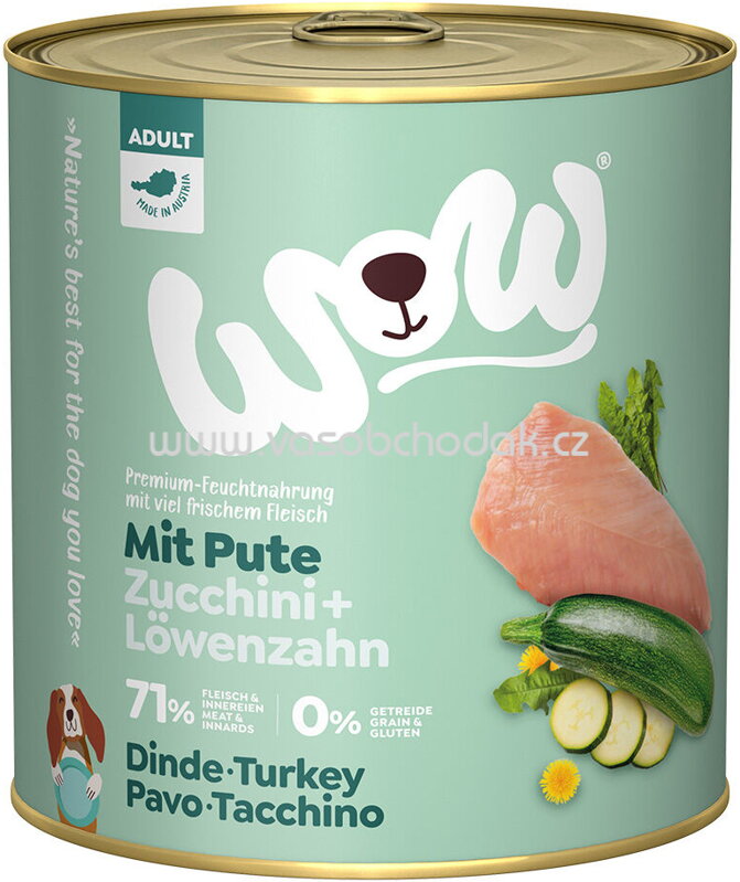 Wow Adult mit Pute, Zucchini und Löwenzahn, 800g