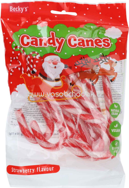 Becky's Candy Canes Zuckerstangen, 13 cm rot-weiß, 10 St, 150g