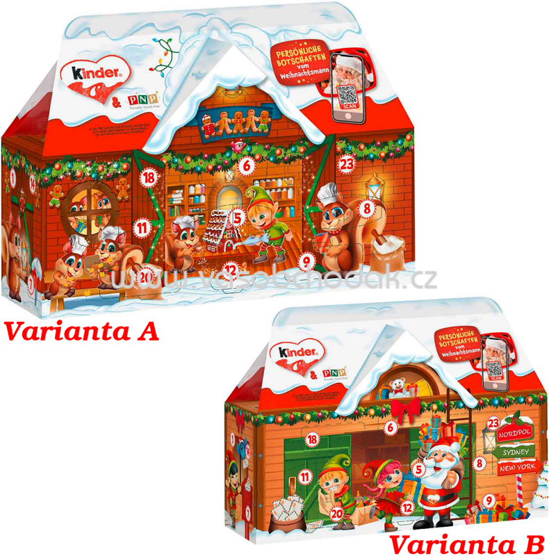 Kinder Mix Adventskalender 3D-Haus, Santa, 234g