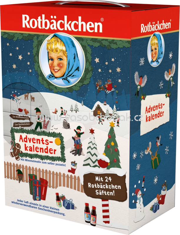 Rotbäckchen Adventskalender 2024 mit 24 leckeren Mini Säften, 1 St