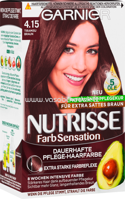 na Farbsensation barva z ks Nutrisse 4.15, 1 - vlasy hnědá GARNIER tiramisu Německa