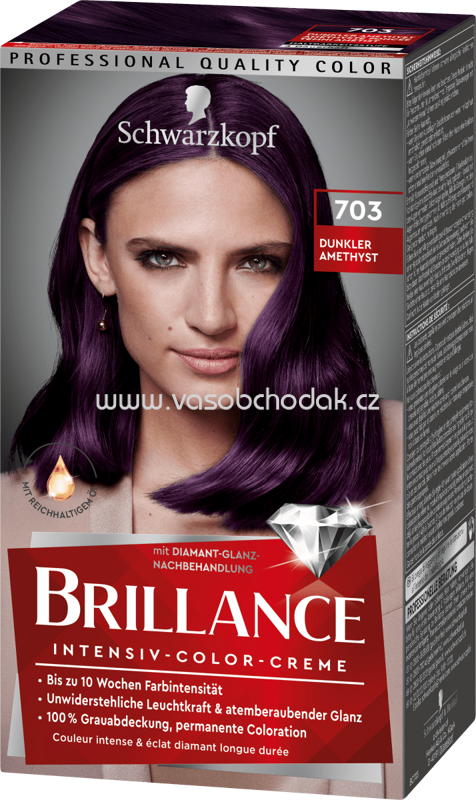 Schwarzkopf Brillance Haarfarbe Dunkler Amethyst 703, 1 St Schwarzkopf Brillance Haarfarbe Dunkler Amethyst 703, 1 St